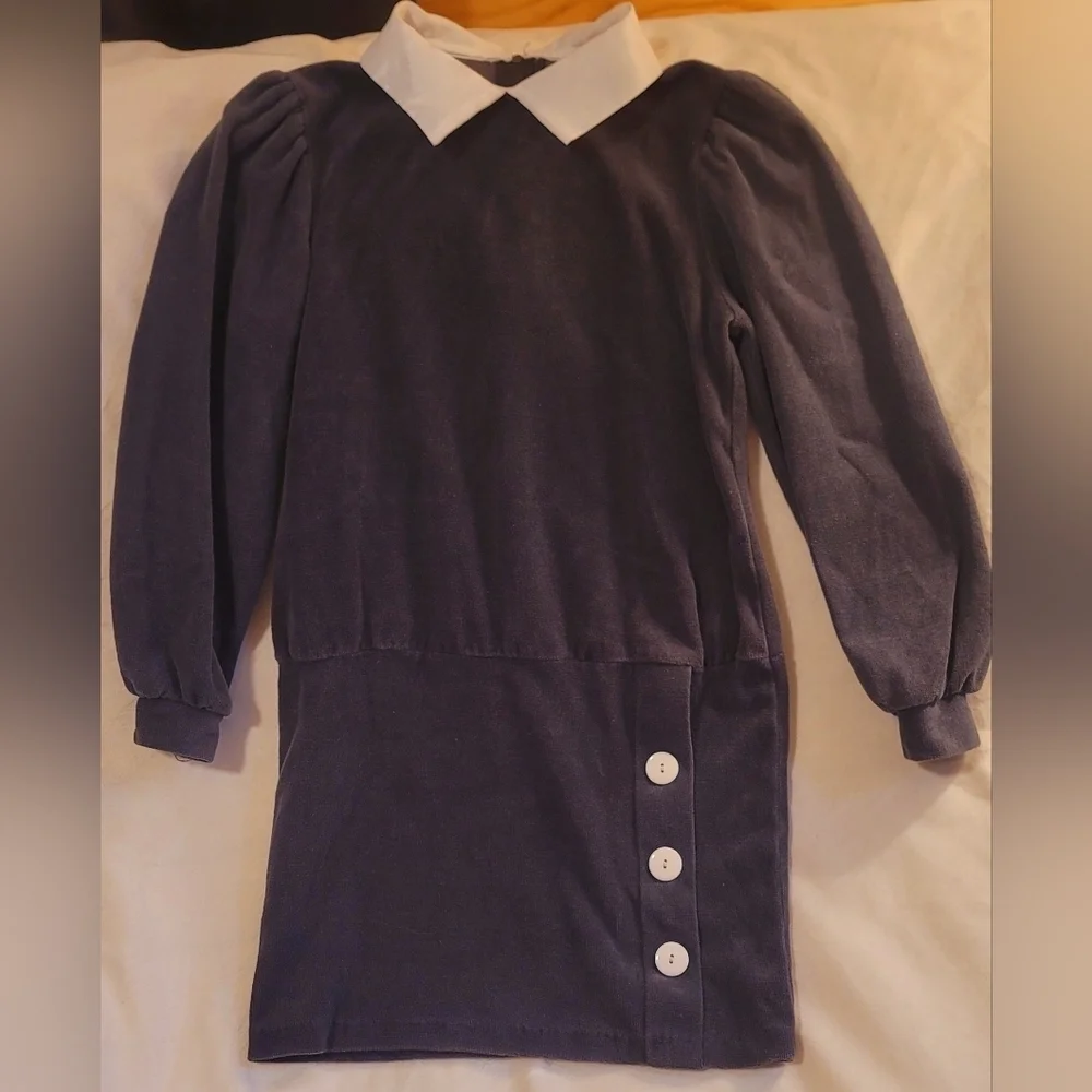 Vintage Diane Von Furstenberg Girls Dress Sz10 80% Cotton, Collared Dress, Long